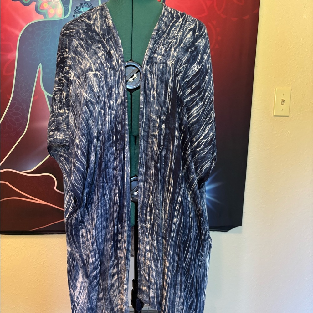 Women’s Navy Tie-Dye Swim Cover-Up